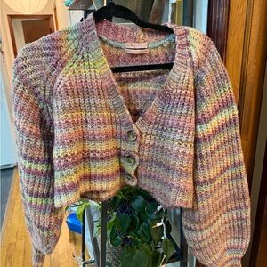 Urban Outfitters Colorful Cropped Knit Cardigan